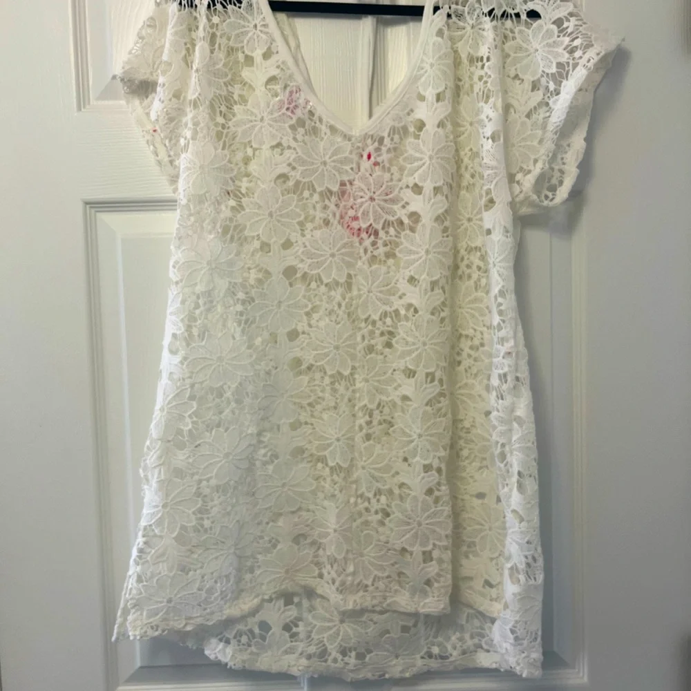 🤍 White Lace Pool/Swim Suit Cover, Size L - Picture 2 of 4